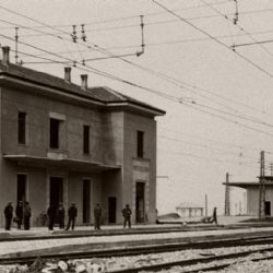 la stazione di Pontedell'Olio in antica stampa