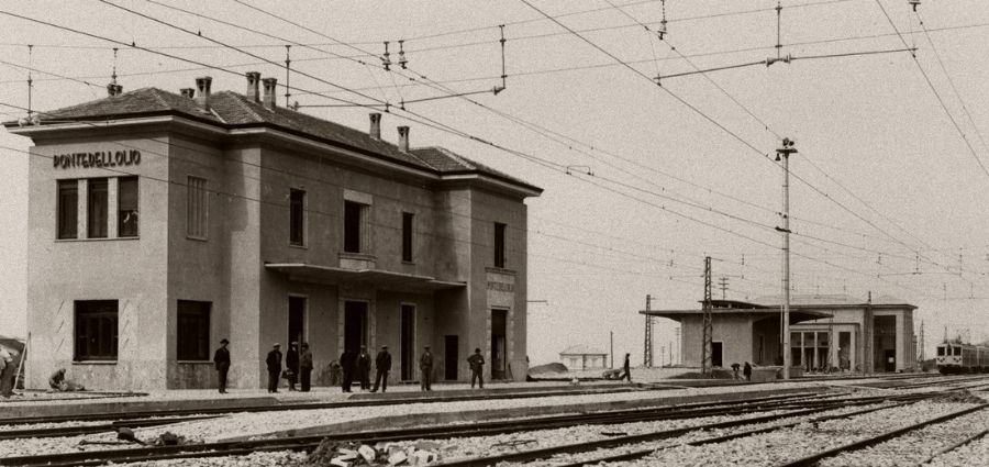 la stazione di Pontedell'Olio in antica stampa